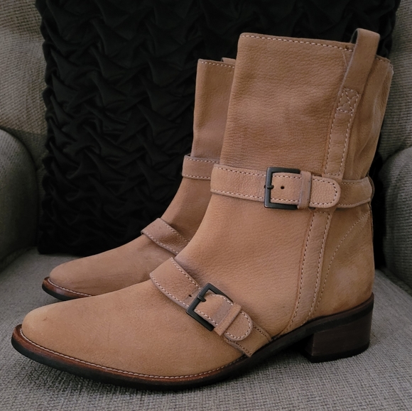 Cole Haan Shoes - COLE HAAN ALIX TAN LEATHER SLIP ON BOOTIES